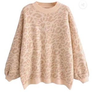 'KANYA' CREWNECK LEOPARD PRINT SWEATER